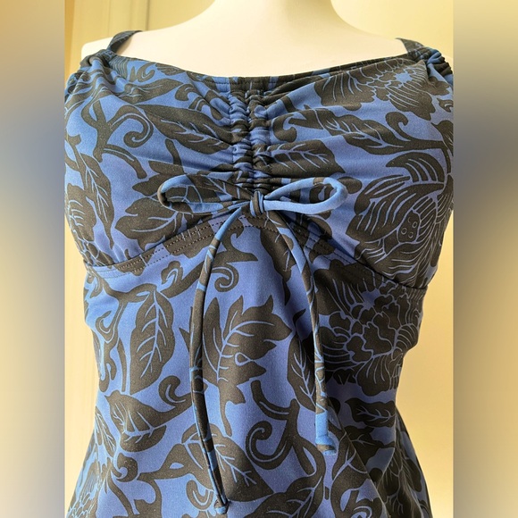 SOLD Lands' End Women's Bl/Blk  Floral Underwire Swim Tankini Top Pads 10 DD - Picture 13 of 14